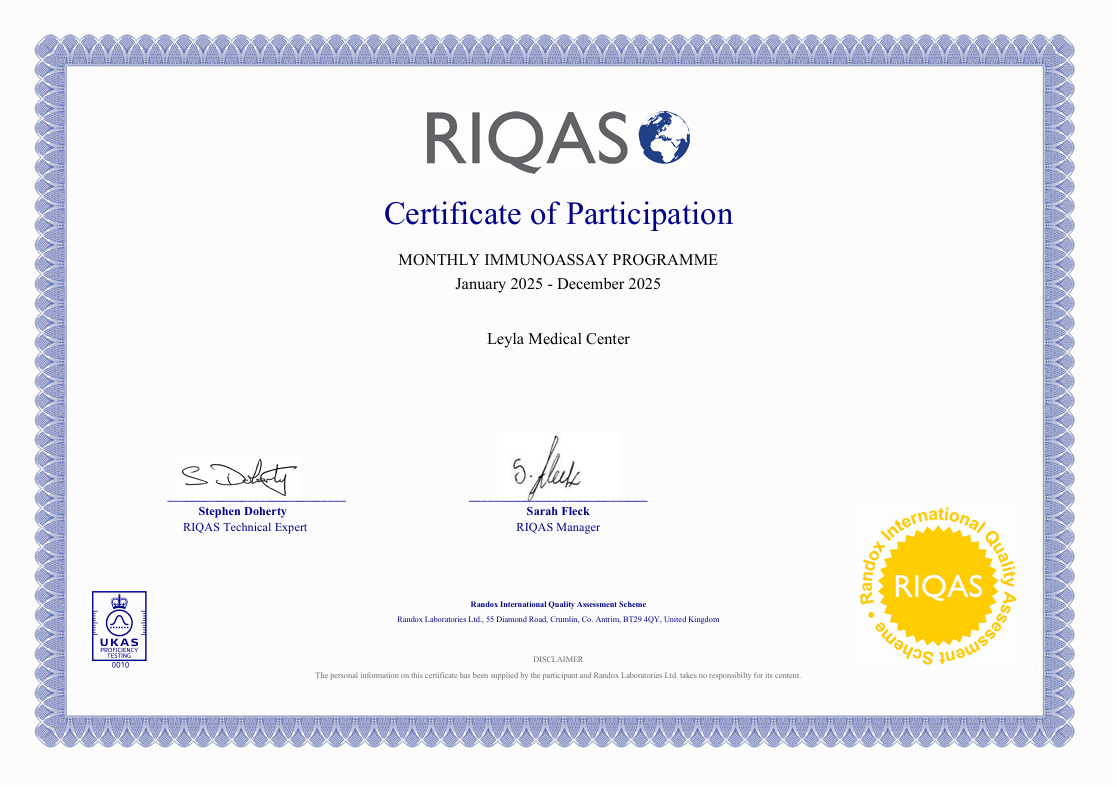 MONTHLY IMMUNOASSAY PROGRAMME